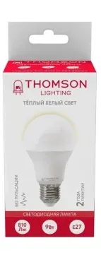 Лампа светодиодная Thomson B2003 9Вт цок.:E27 груша 220B св.свеч.бел.теп. A60 упак.:10шт TH-B2003-10 - фото 8
