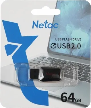 Флеш Диск Netac 64Gb U197 NT03U197N-064G-20BK USB2.0 черный/красный, 64 ГБ - фото 8