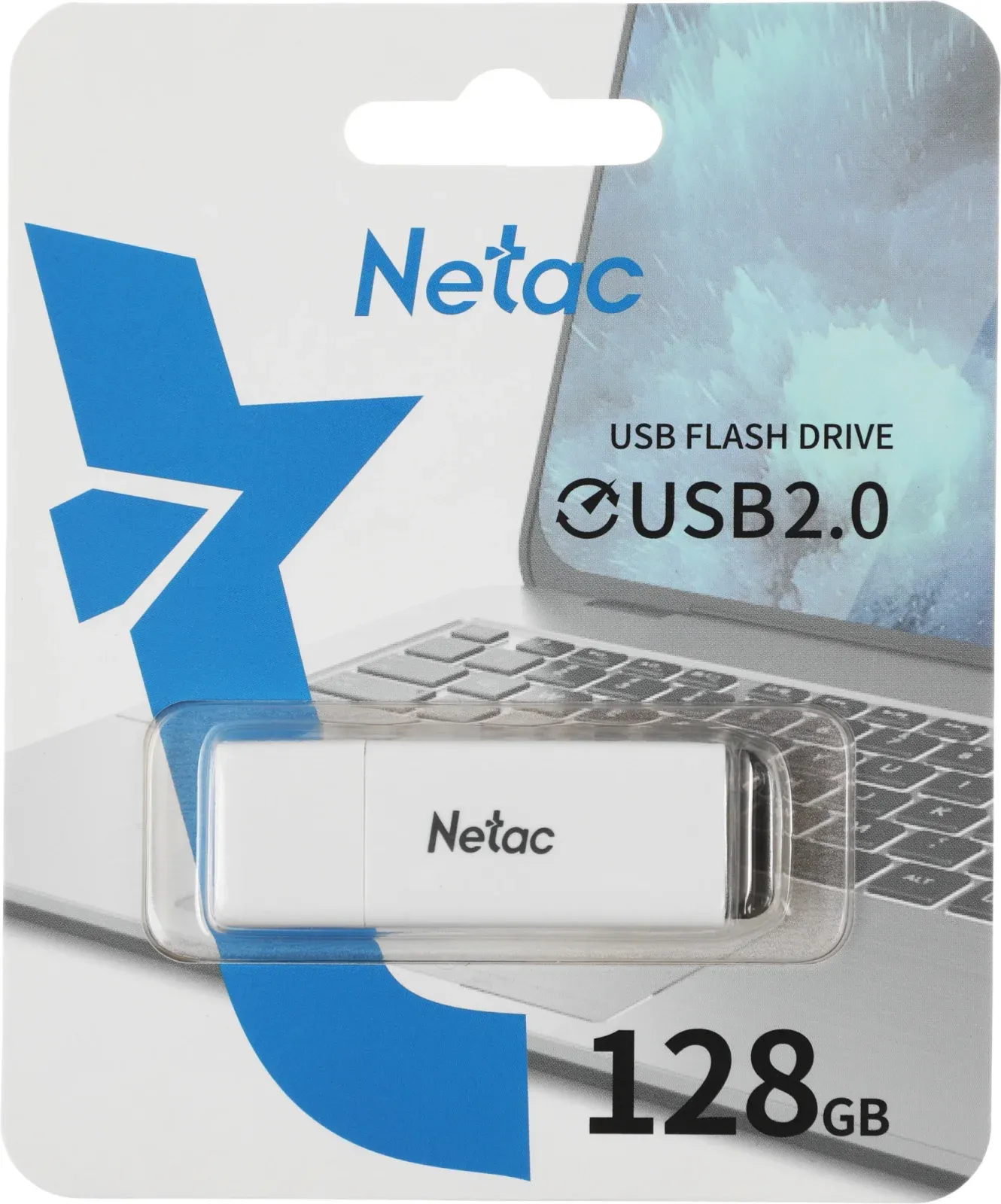 Флеш Диск Netac 128Gb U185 NT03U185N-128G-20WH USB2.0 белый, 128 ГБ - фото 5