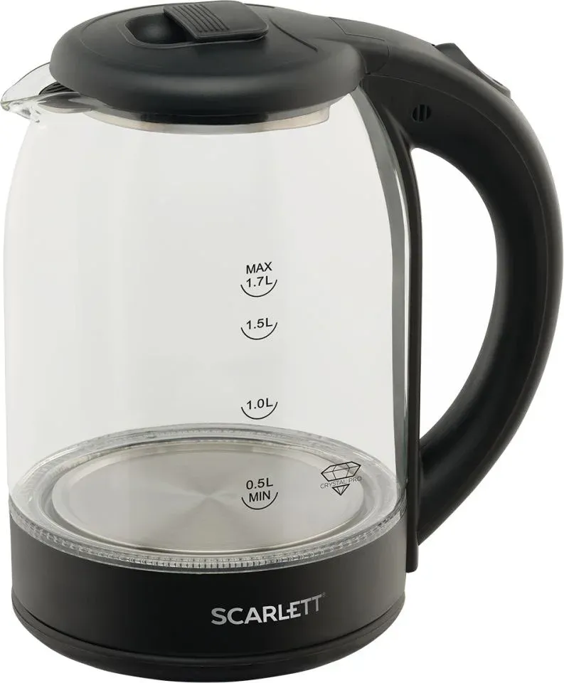 Чайник электрический Scarlett SC-EK27G90 1.7л. 1800Вт черный корпус: стекло - фото 3