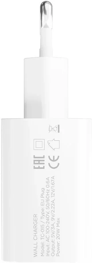 Сетевое зар./устр. Uzay 20W 3A+2.22A+1.67A PD USB-C универсальное белый UZ-WC20-TC-015-WH - фото 7