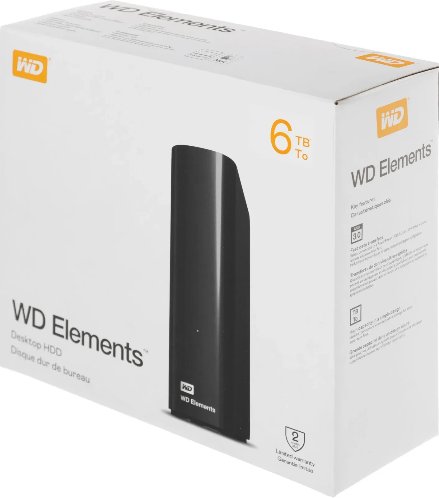 Жесткий диск WD USB3.0 6TB WDBWLG0060HBK-EESN Elements Desktop 3.5 черный - фото 8