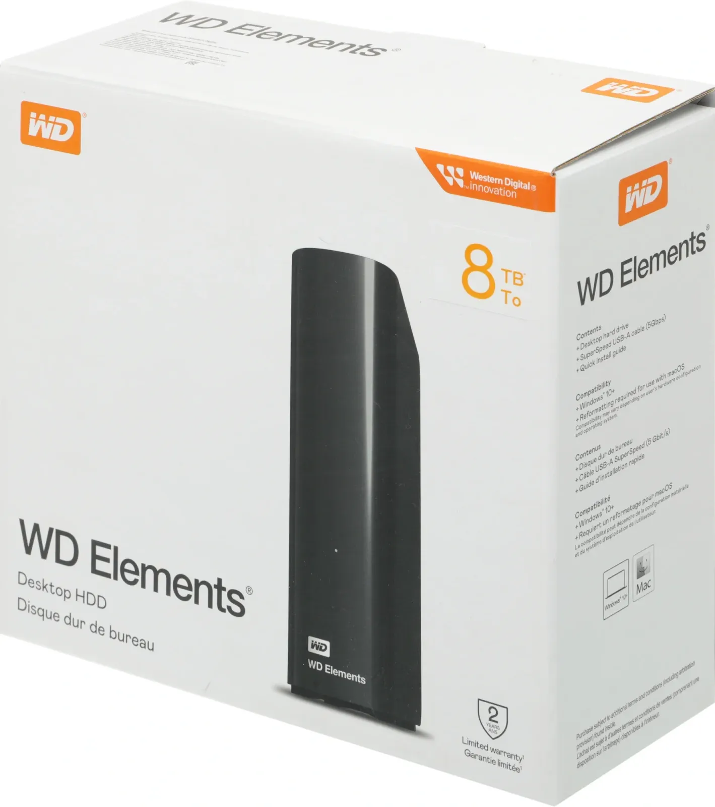 Жесткий диск WD USB3.0 8TB WDBWLG0080HBK-EESN Elements Desktop 3.5 черный - фото 7