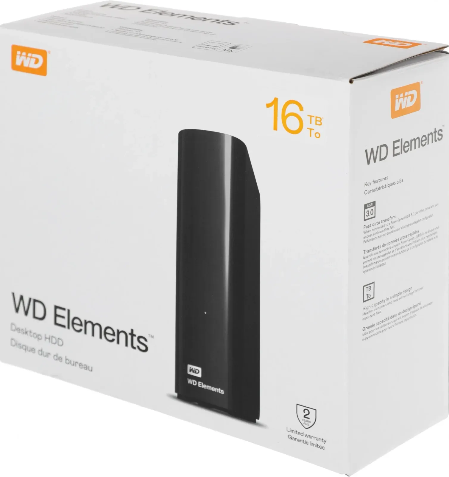 Жесткий диск WD USB3.0 16TB WDBWLG0160HBK-EESN Elements Desktop 3.5 черный - фото 6