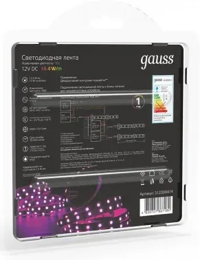 Лента светодиод. Gauss SMD 5м 312000414 - фото 7