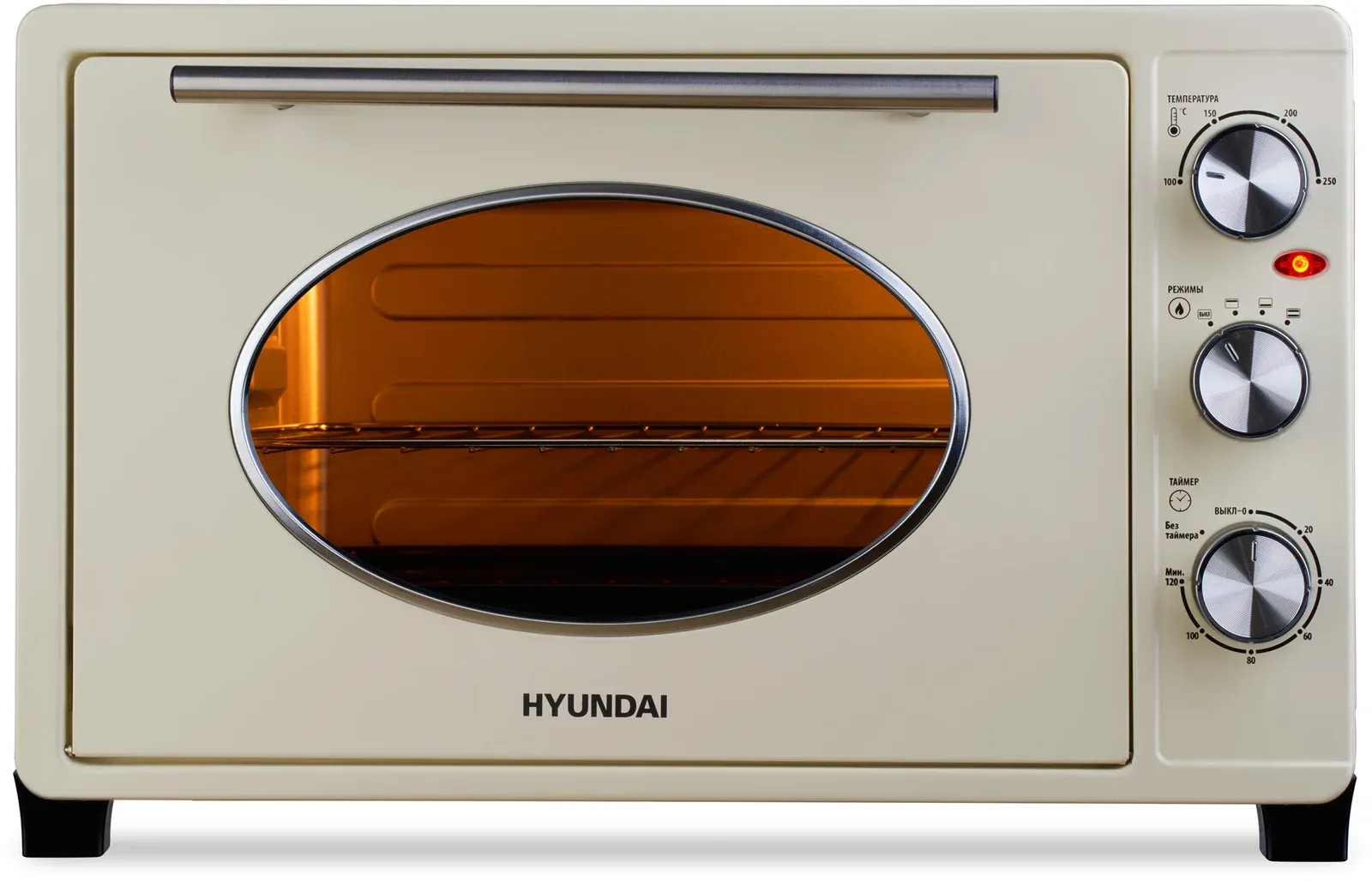 Мини-печь Hyundai MIO-HY084 33л. 1500Вт бежевый/хром, 33 л - фото 8