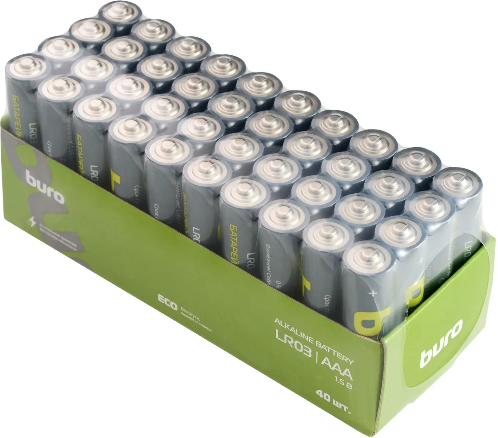 Батарея Buro Alkaline LR03 AAA 40шт коробка - фото 2
