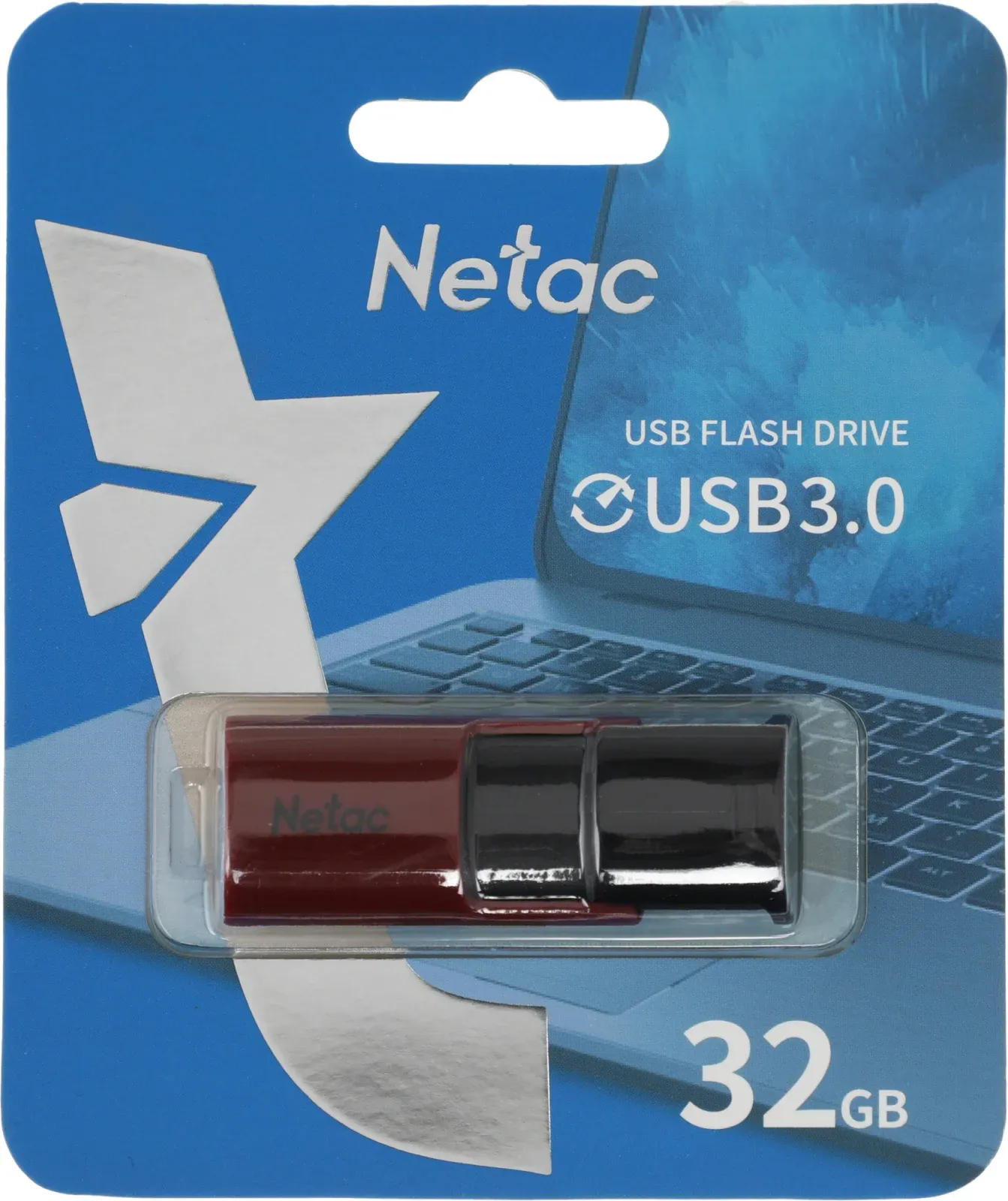 Флеш Диск Netac 32Gb U182 NT03U182N-032G-30RE USB3.0 красный/черный, 32 ГБ - фото 3
