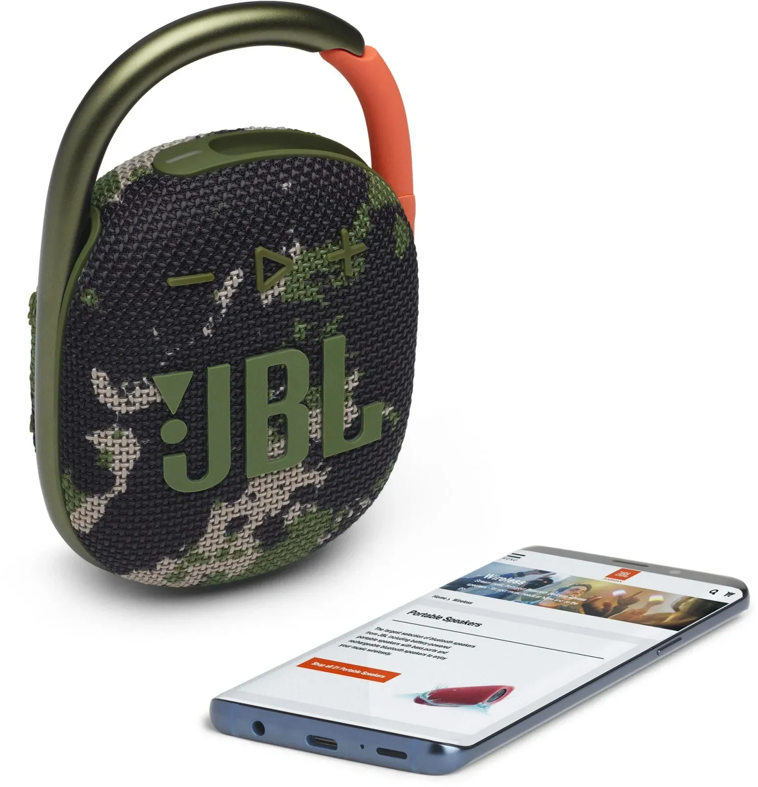 Колонка порт. JBL Clip 4 камуфляж 5W 1.0 BT 15м 500mAh JBLCLIP4SQUAD - фото 3