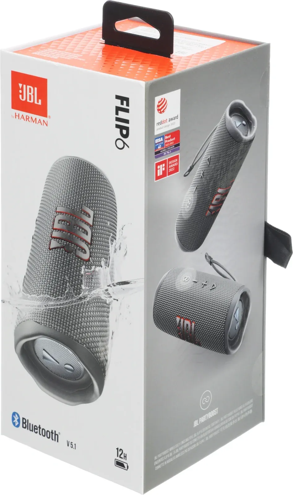 Колонка порт. JBL Flip 6 серый 30W 1.0 BT 10м 4800mAh JBLFLIP6GREY - фото 7