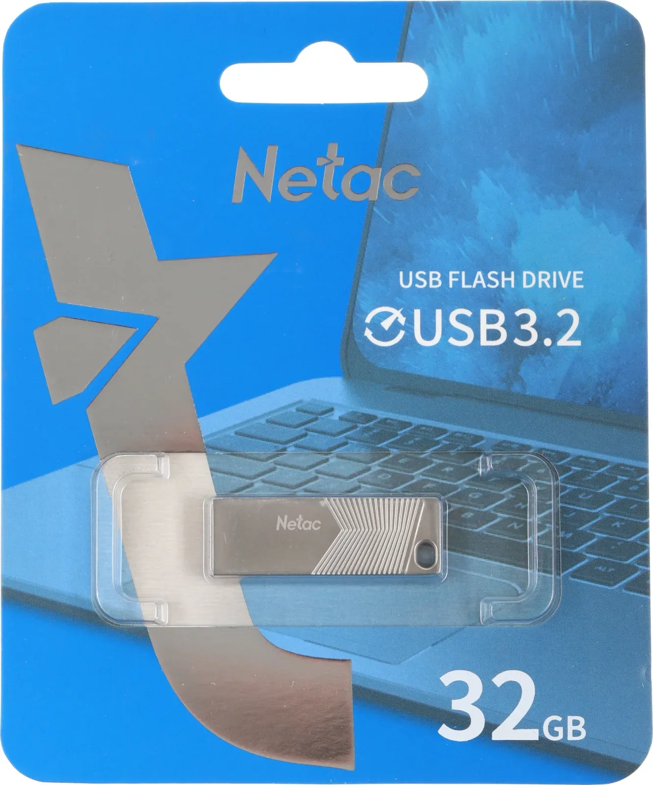 Флеш Диск Netac 32Gb UM1 NT03UM1N-032G-32PN USB3.2 серебристый, 32 ГБ - фото 2