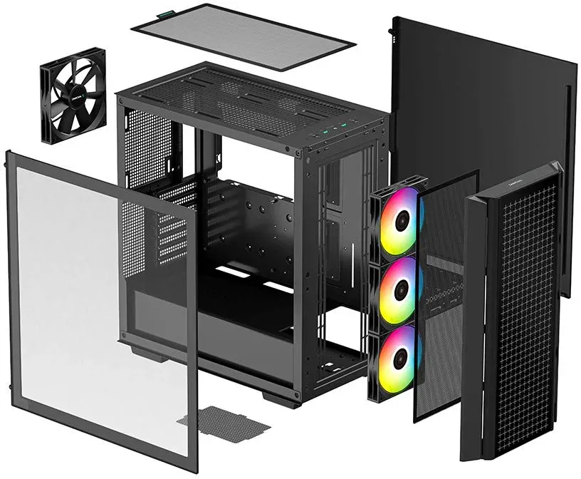 Корпус Deepcool CG540 черный без БП ATX 3x120mm 4x140mm 2xUSB3.0 audio bott PSU - фото 2