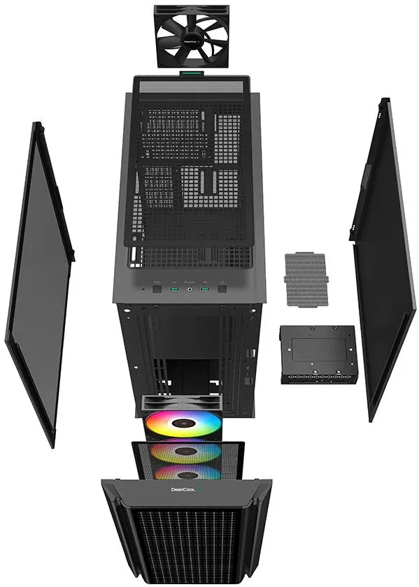 Корпус Deepcool CG540 черный без БП ATX 3x120mm 4x140mm 2xUSB3.0 audio bott PSU - фото 3