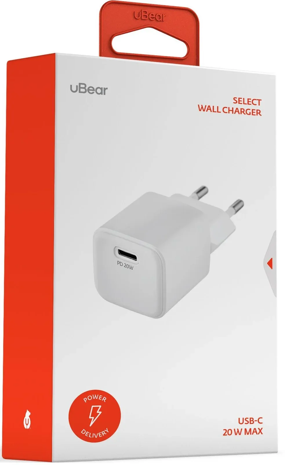 Сетевое зар./устр. uBear WC20WH01-AD 20W 3A PD+QC USB-C универсальное белый - фото 1
