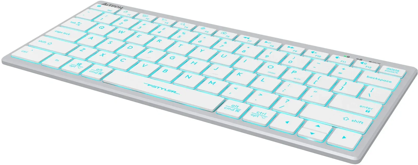 Клавиатура A4Tech FX61 белый USB slim LED FX61 WHITE кабель 1.5м - фото 2