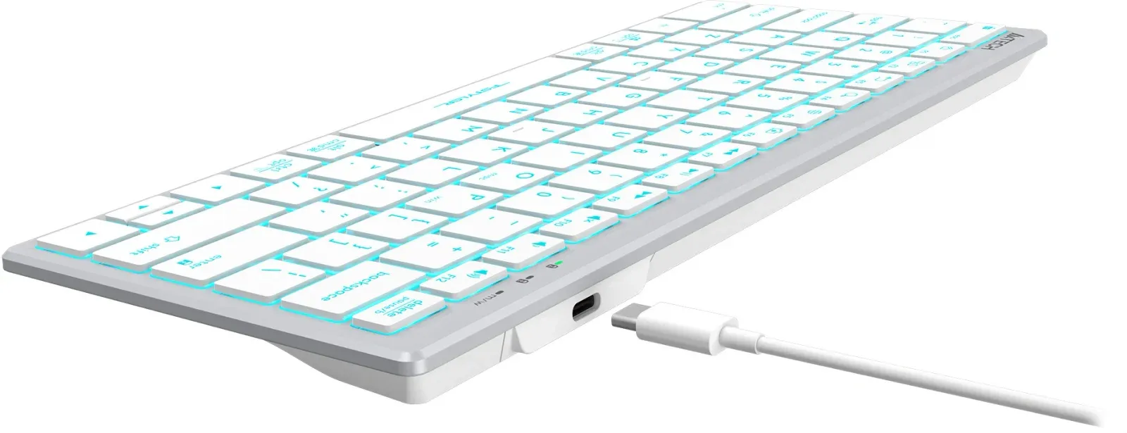 Клавиатура A4Tech FX61 белый USB slim LED FX61 WHITE кабель 1.5м - фото 3