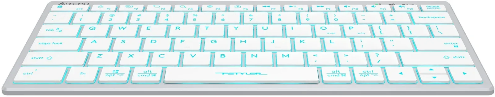 Клавиатура A4Tech FX61 белый USB slim LED FX61 WHITE кабель 1.5м - фото 4