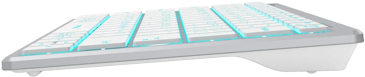 Клавиатура A4Tech FX61 белый USB slim LED FX61 WHITE кабель 1.5м - фото 5