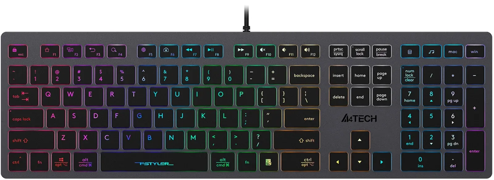 Клавиатуры A4TECH FX60H серый - фото 1