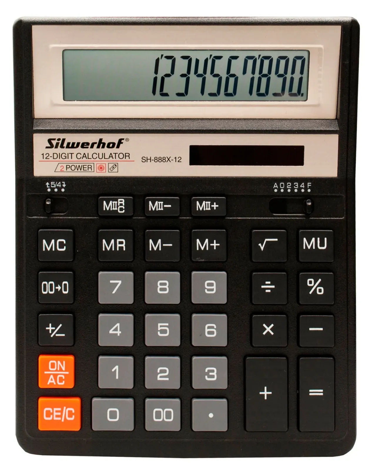 Калькулятор настольный Silwerhof SH-888X-12 черный 12-разр. - фото 4