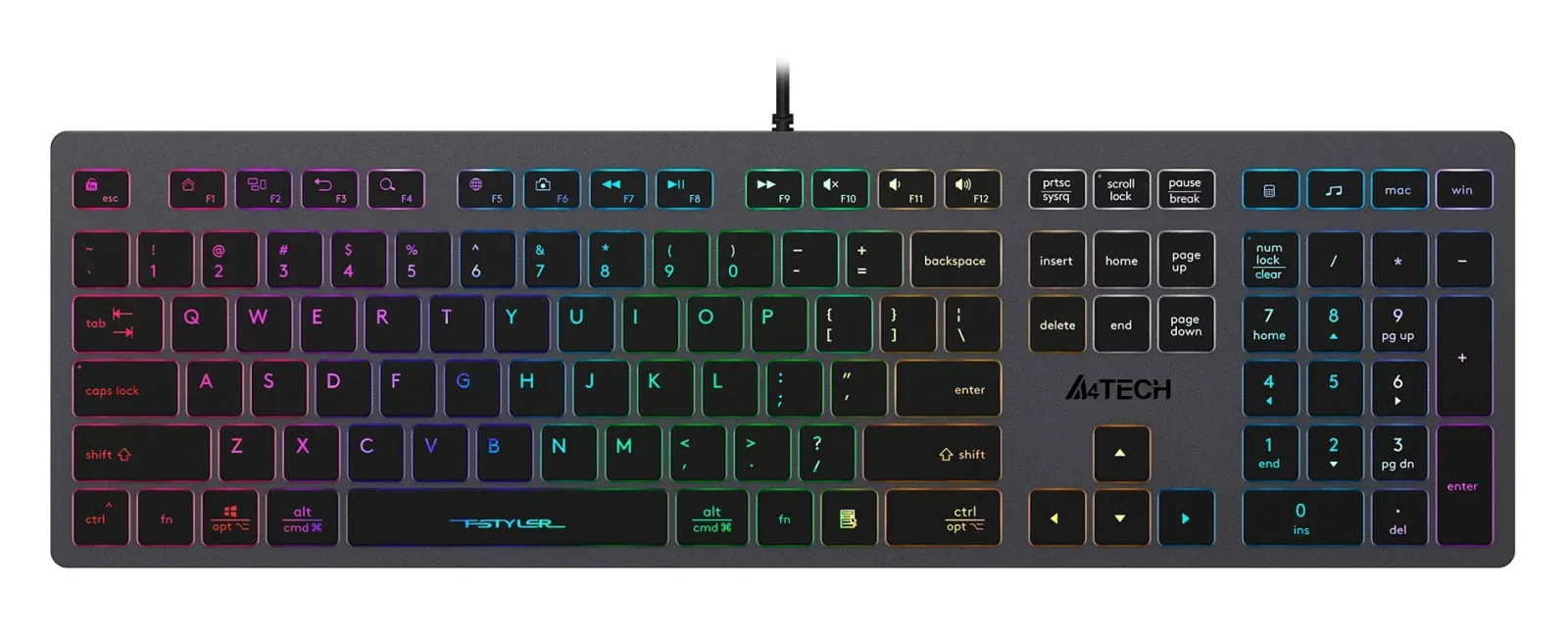 Клавиатуры A4TECH FX60 серый