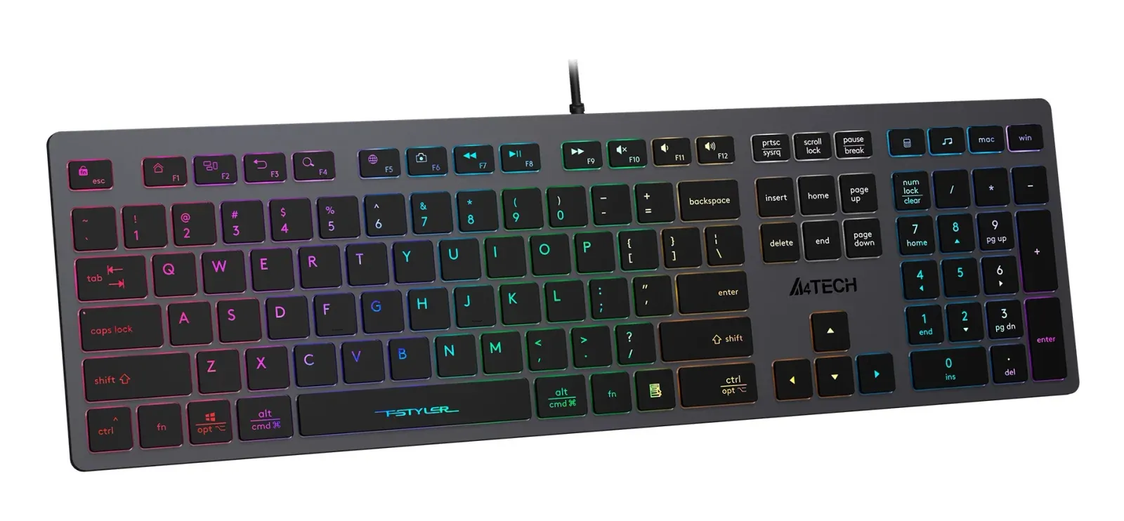 Клавиатуры A4TECH FX60 серый - фото 2