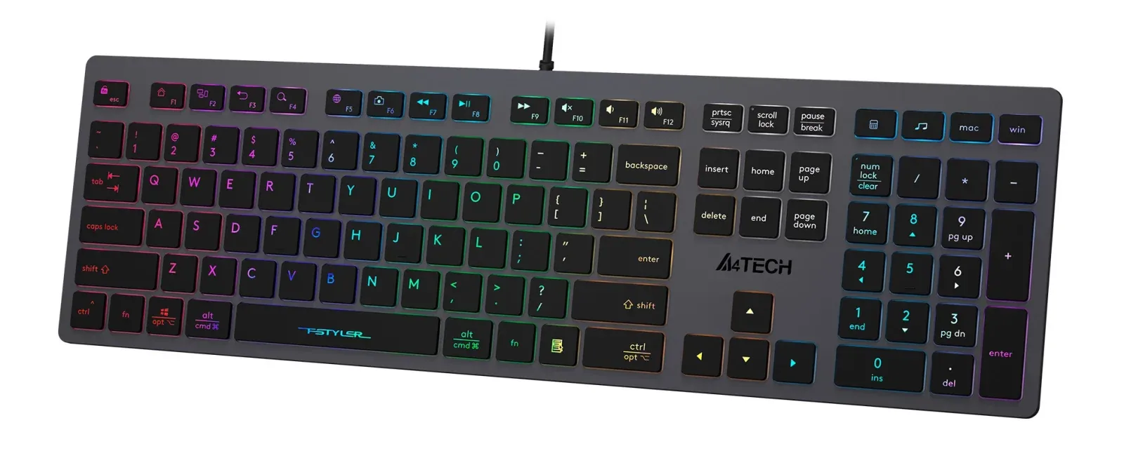 Клавиатуры A4TECH FX60 серый - фото 3