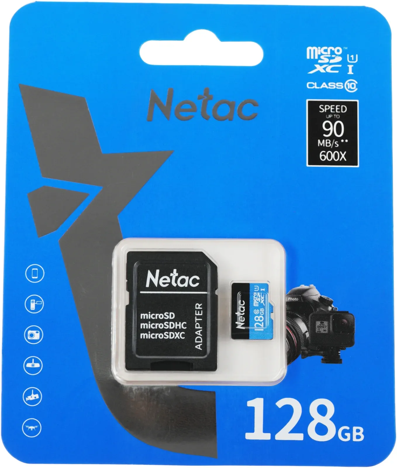 Флеш карта microSDXC 128GB Netac NT02P500STN-128G-R P500 + adapter - фото 2