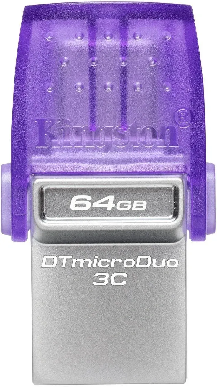 Флеш Диск Kingston 64Gb DataTraveler microDuo 3C DTDUO3CG3/64GB USB3.0 фиолетовый, 64 ГБ - фото 1