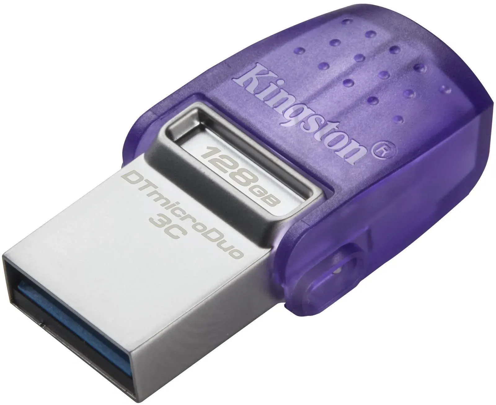 Флеш Диск Kingston 128Gb DataTraveler microDuo 3C DTDUO3CG3/128GB USB3.0 фиолетовый, 128 ГБ - фото 2