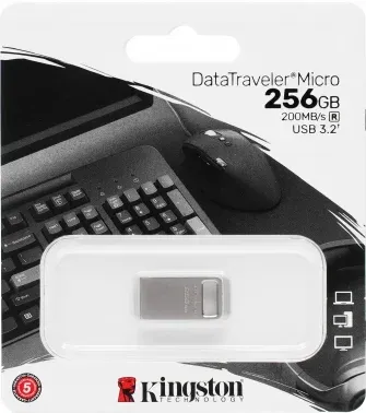 Флеш Диск Kingston 256Gb DataTraveler Micro DTMC3G2/256GB USB3.0 серебристый, 256 ГБ - фото 7