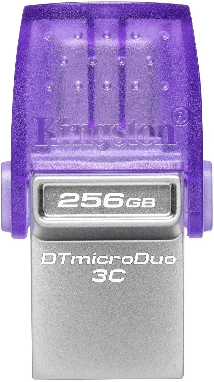 Флеш Диск Kingston 256Gb DataTraveler microDuo 3C DTDUO3CG3/256GB USB3.0 фиолетовый, 256 ГБ - фото 1