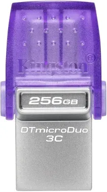 Флеш Диск Kingston 256Gb DataTraveler microDuo 3C DTDUO3CG3/256GB USB3.0 фиолетовый, 256 ГБ - фото 7