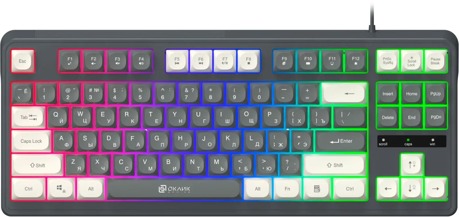 Клавиатуры OKLICK 711G серый/белый - фото 4