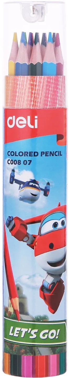 Карандаши цв. Deli EC00807 Super Wings шестигран. тополь 12цв. туба пл. - фото 4