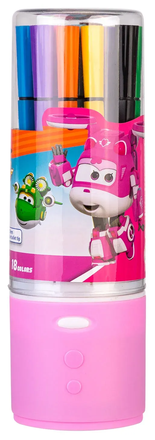 Фломастеры Deli EC150-18 Super Wings 18цв. пластиковая туба - фото 4