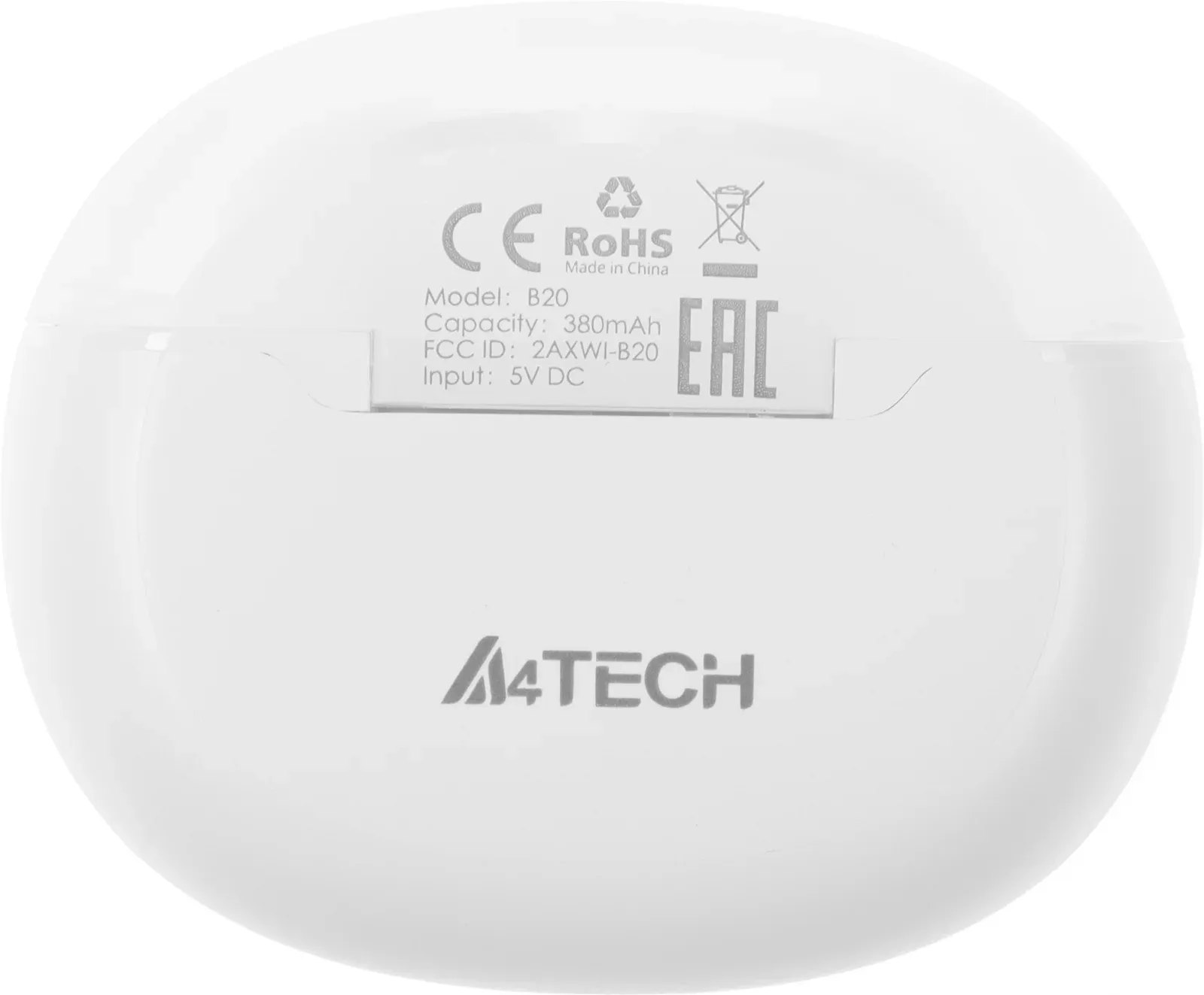 Гарнитура вкладыши A4Tech 2Drumtek B20 TWS белый беспроводные bluetooth в ушной раковине B20 GRAYISH WHITE - фото 8