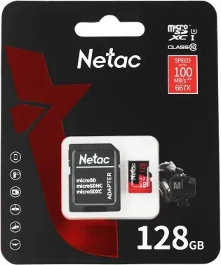 Флеш карта microSDXC 128GB Netac NT02P500PRO-128G-R P500 Extreme Pro + adapter - фото 6