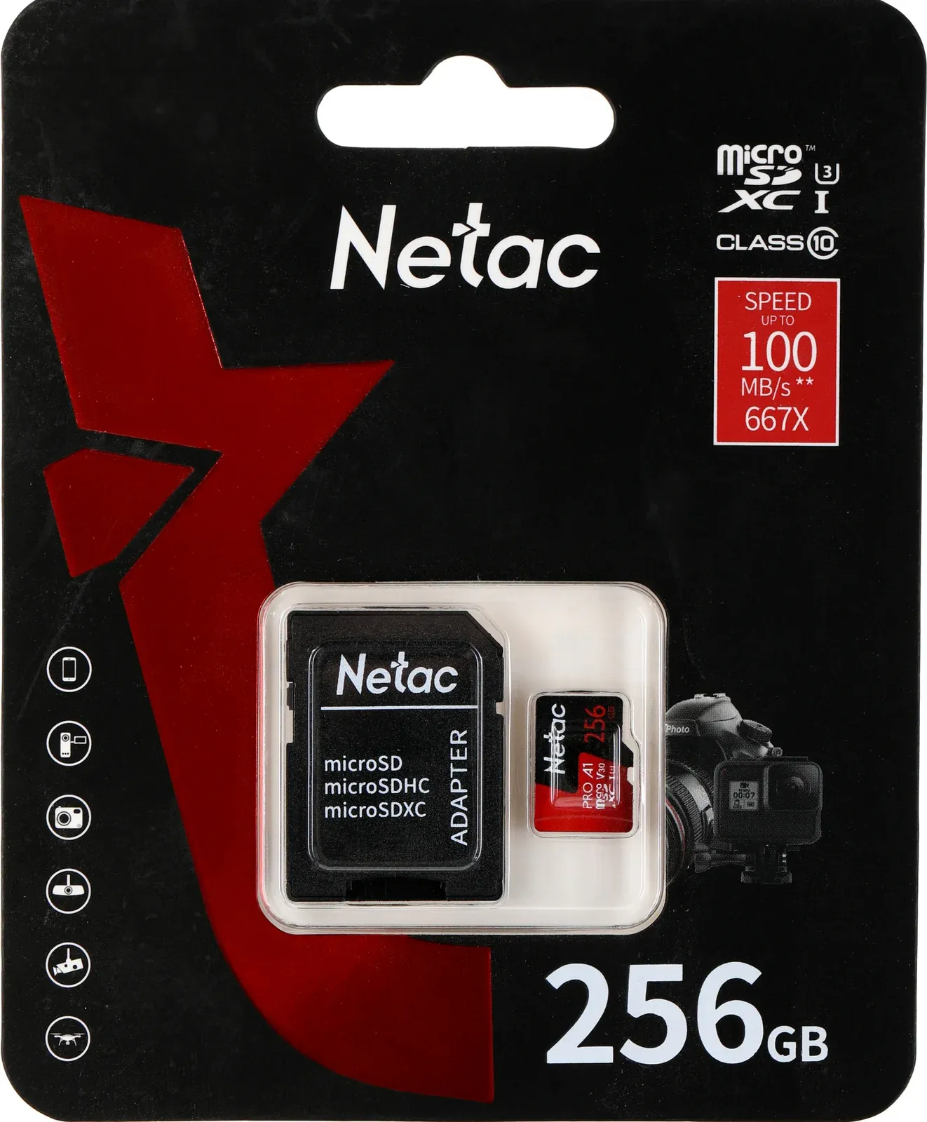 Флеш карта microSDXC 256GB Netac NT02P500PRO-256G-R P500 Extreme Pro + adapter - фото 2