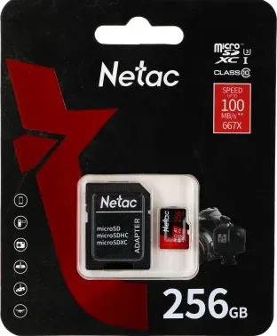 Флеш карта microSDXC 256GB Netac NT02P500PRO-256G-R P500 Extreme Pro + adapter - фото 6