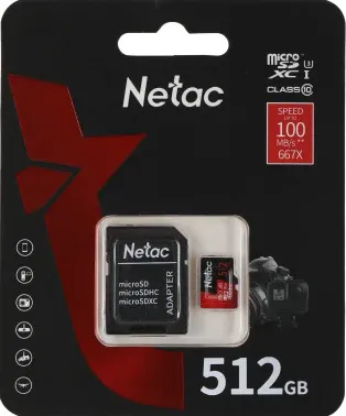 Флеш карта microSDXC 512GB Netac NT02P500PRO-512G-R P500 Extreme Pro + adapter - фото 6