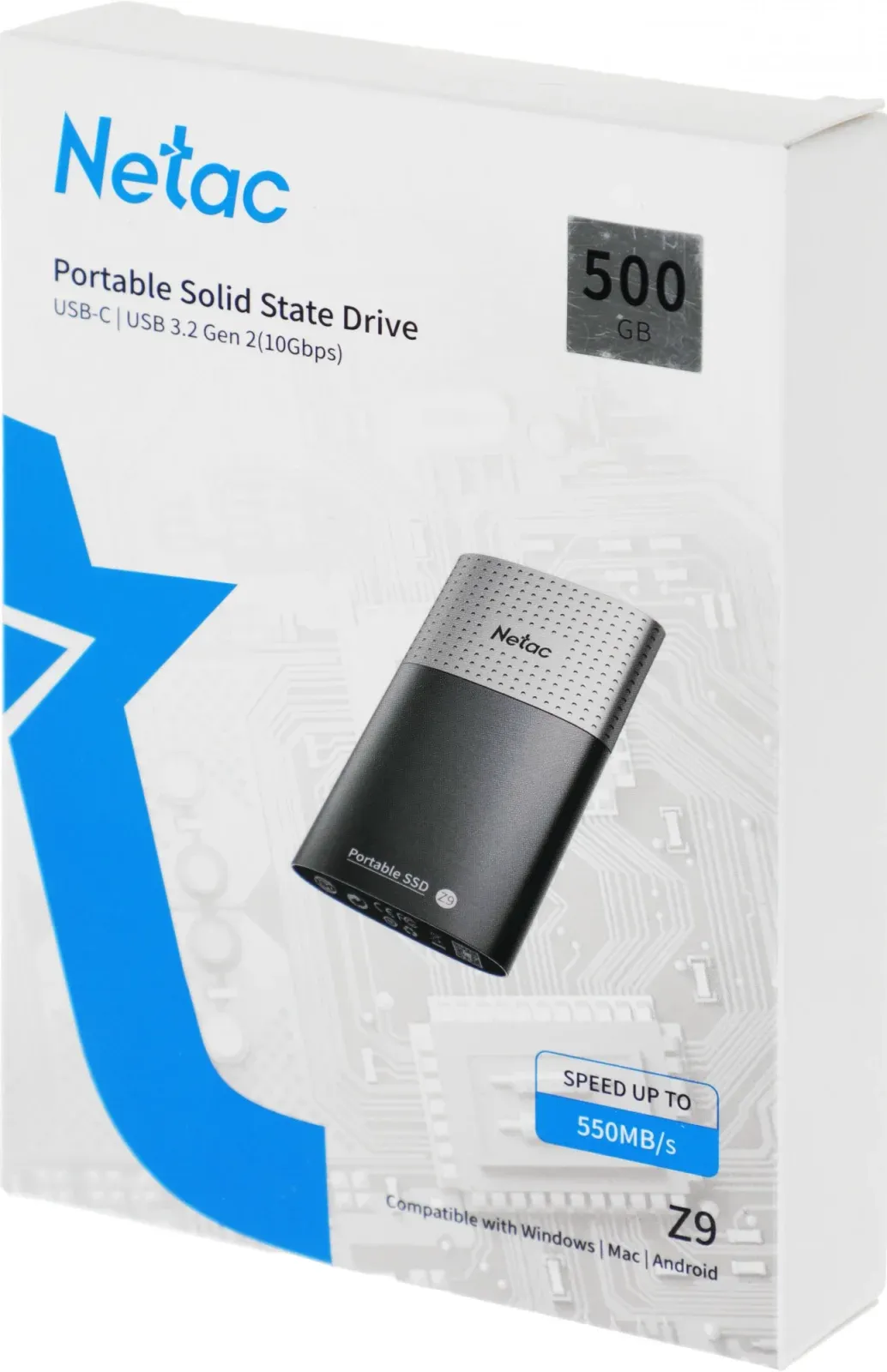 Накопитель SSD Netac USB-C 500GB NT01Z9-500G-32BK Z9 черный - фото 6