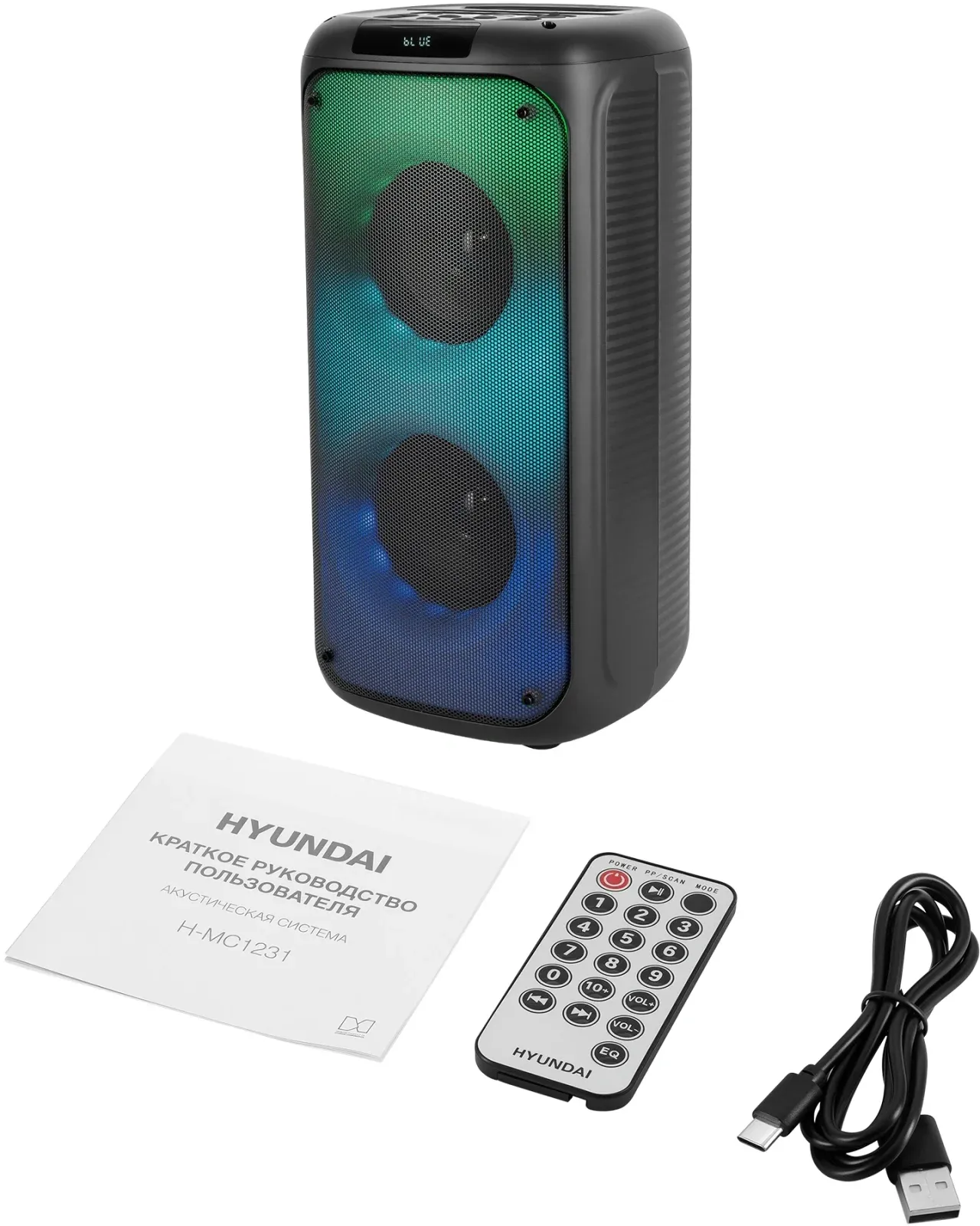 Минисистема Hyundai H-MC1231 черный 40Вт FM USB BT micro SD - фото 7