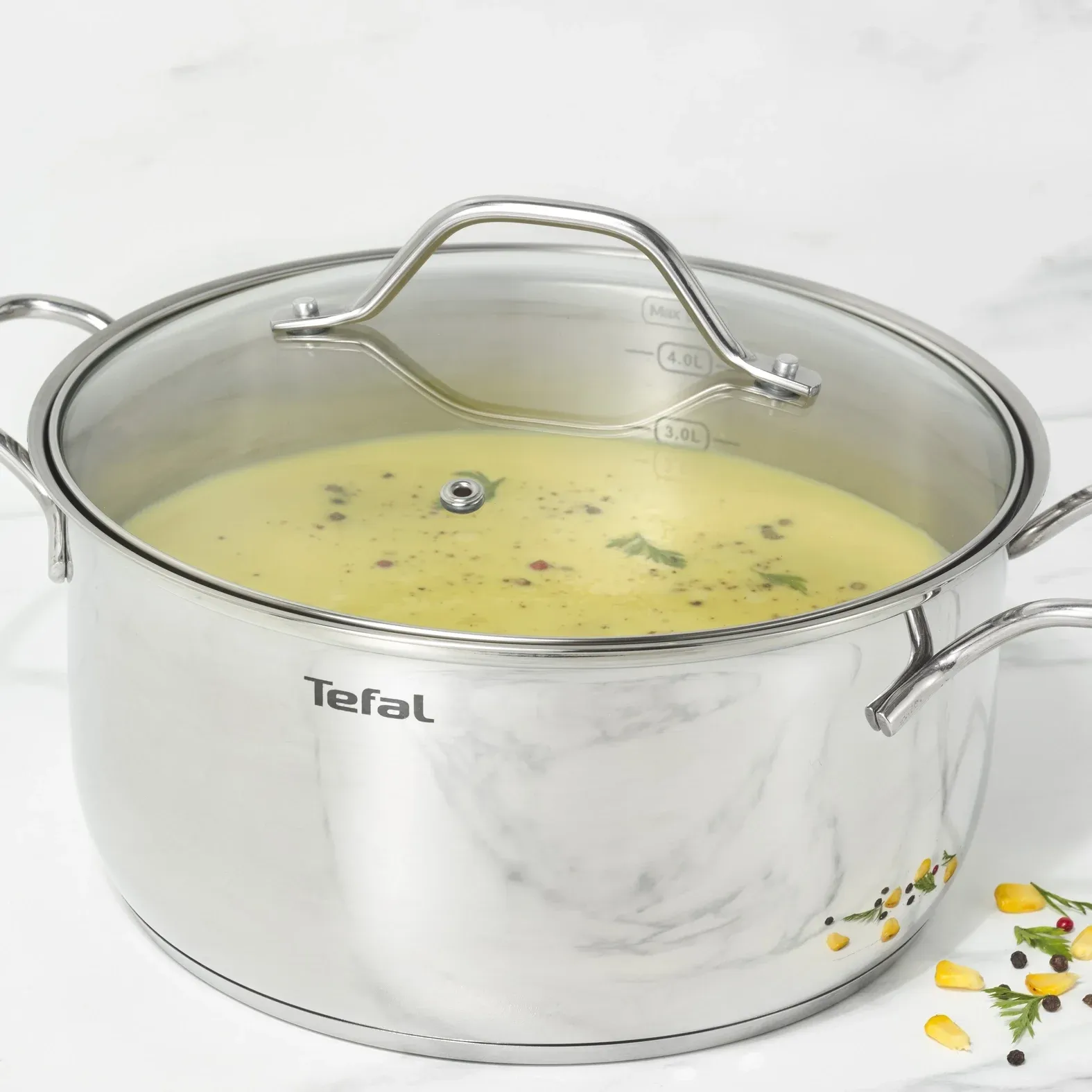 Кастрюля Tefal Intuition B8644674 5л. d=24см с крышкой серебристый 2100125815, 5 л - фото 5