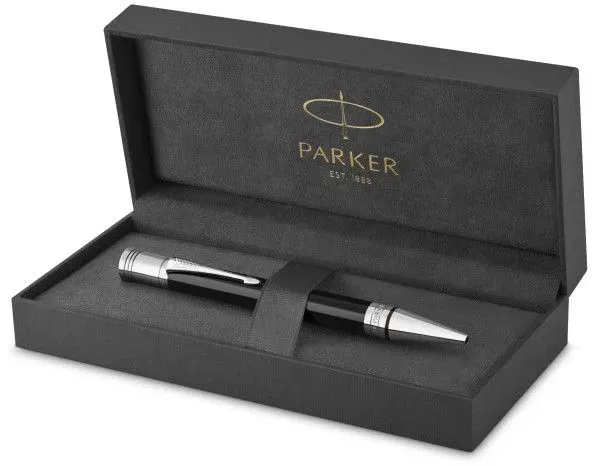 Ручка шариков. Parker Duofold K74 1931390 Black CT M черн. черн. подар.кор. - фото 6