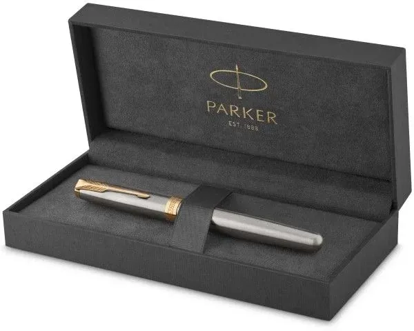 Ручка перьев. Parker Sonnet Core F527 1931504 Stainless Steel GT F сталь нержавеющая подар.кор. - фото 7