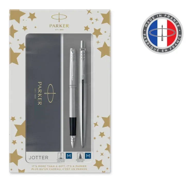 Набор ручек Parker Jotter Core FK61 2093258 Stainless Steel CT сталь нержавеющая подар.кор. ручка перьевая ручка шариковая - фото 6