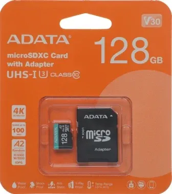 Флеш карта microSDXC 128GB A-Data AUSDX128GUI3V30SA2-RA1 Premier Pro + adapter - фото 7