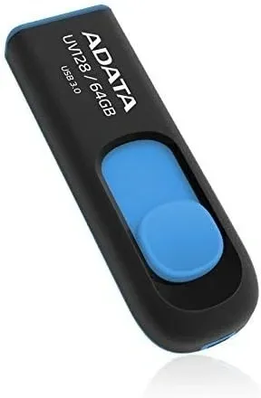 Флеш Диск A-Data 64Gb DashDrive UV128 AUV128-64G-RBE USB3.0 черный/синий, 64 ГБ - фото 4