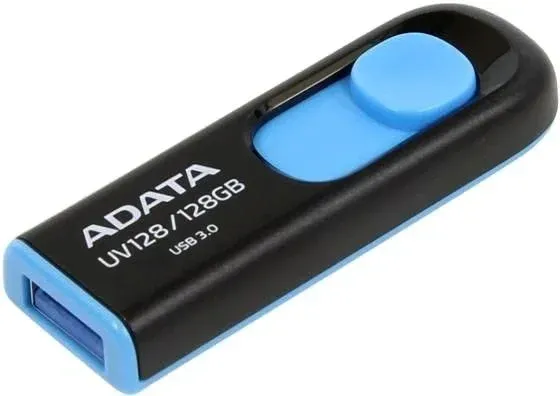 Флеш Диск A-Data 128Gb DashDrive UV128 AUV128-128G-RBE USB3.0 черный/синий, 128 ГБ - фото 3